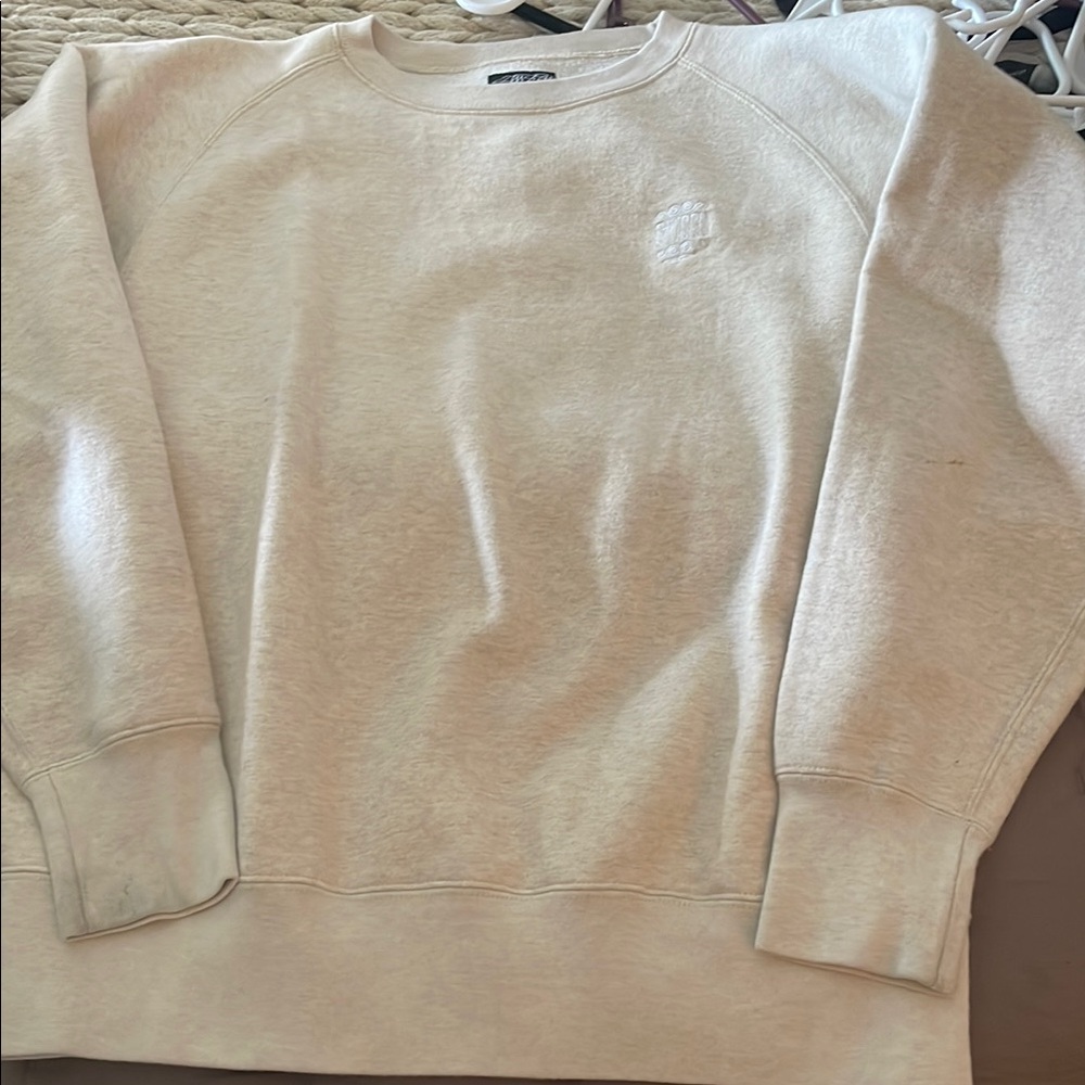 Stussy Cream Crew Neck Sweater Knit Classic